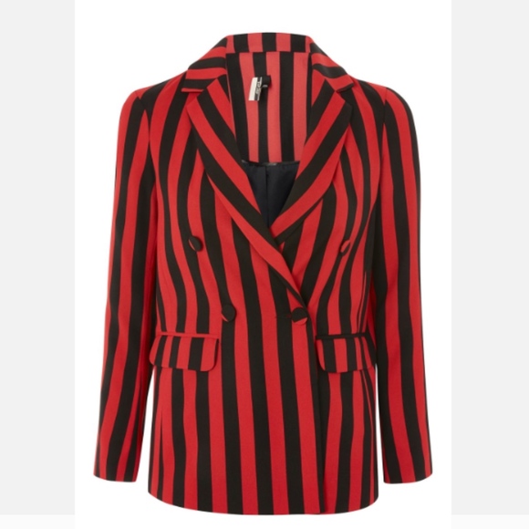Topshop Humbug Red Stripe Double Breasted Blazer - Picture 5 of 8